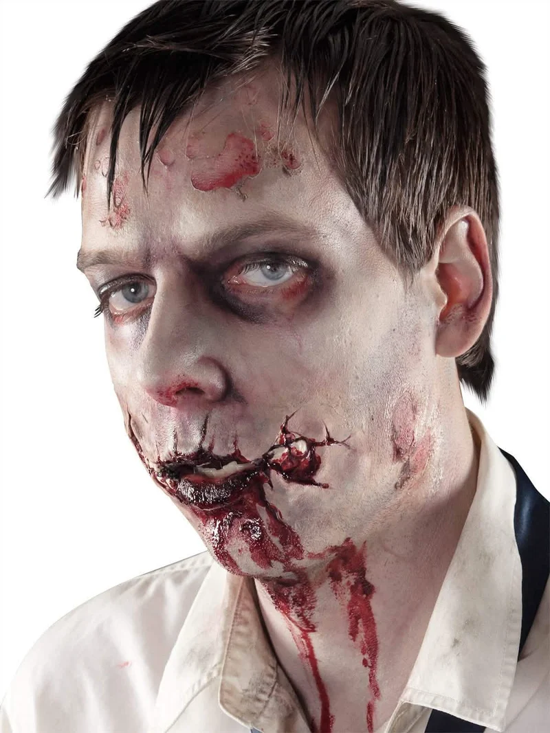 Blutige Zombie Wunde Latex Applikation