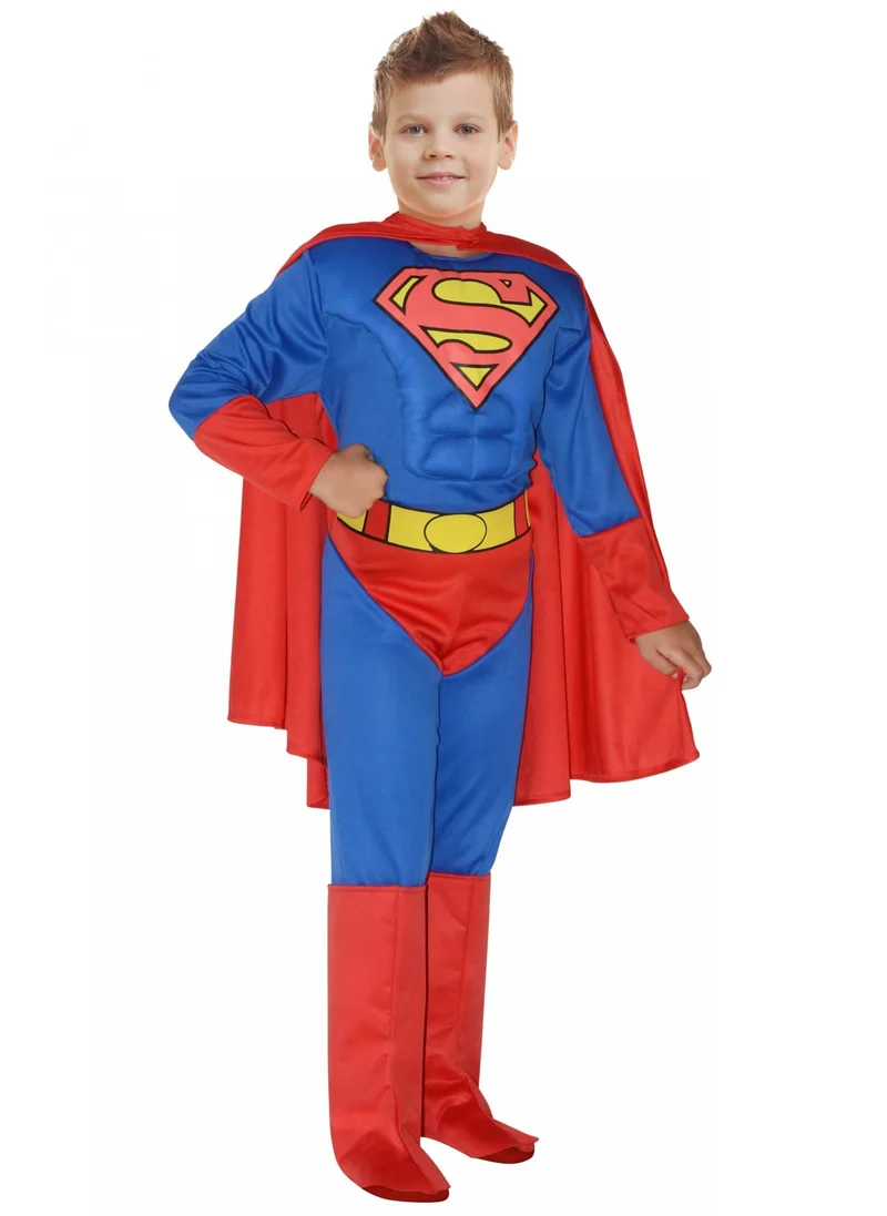 Muskulöses Superman™ Kostüm für Kinder blau-rot