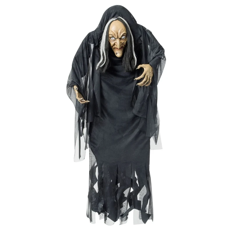 Halloween Puppe Hexe mit Buckel 1,4m