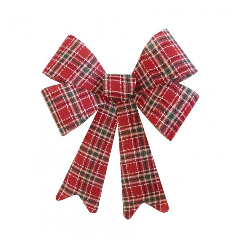 Rot-Grüne Schleife Schottisch kariert Klein 38cm
