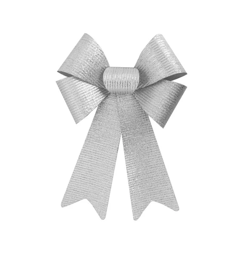Silberne Schleife Glitzerstreifen 38cm