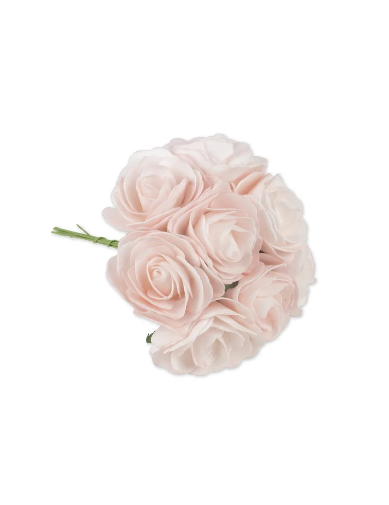 8 rosa Schaumstoffrosen am Stiel 8 x 15 cm für Hochzeit