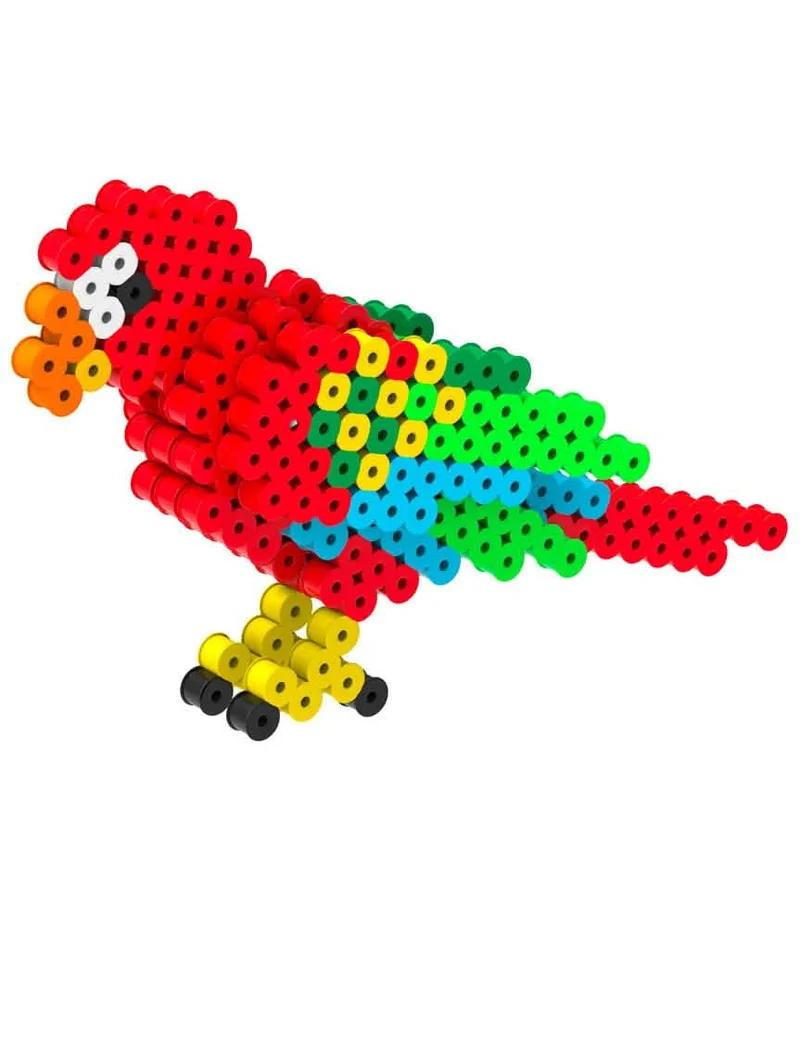 Bügelperlen-Set 3D Papagei mit Zubehör