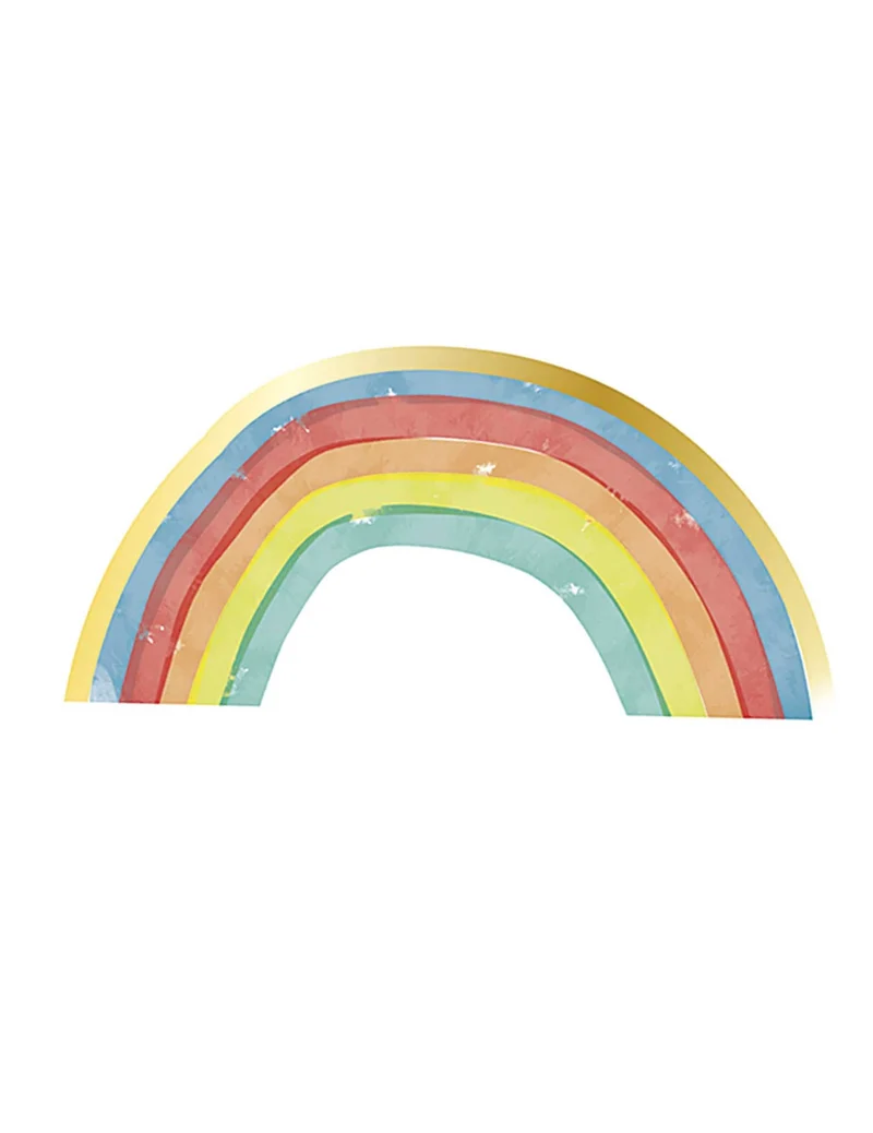 16 Regenbogen-Papierservietten zum Geburtstag 33 x 16,5 cm