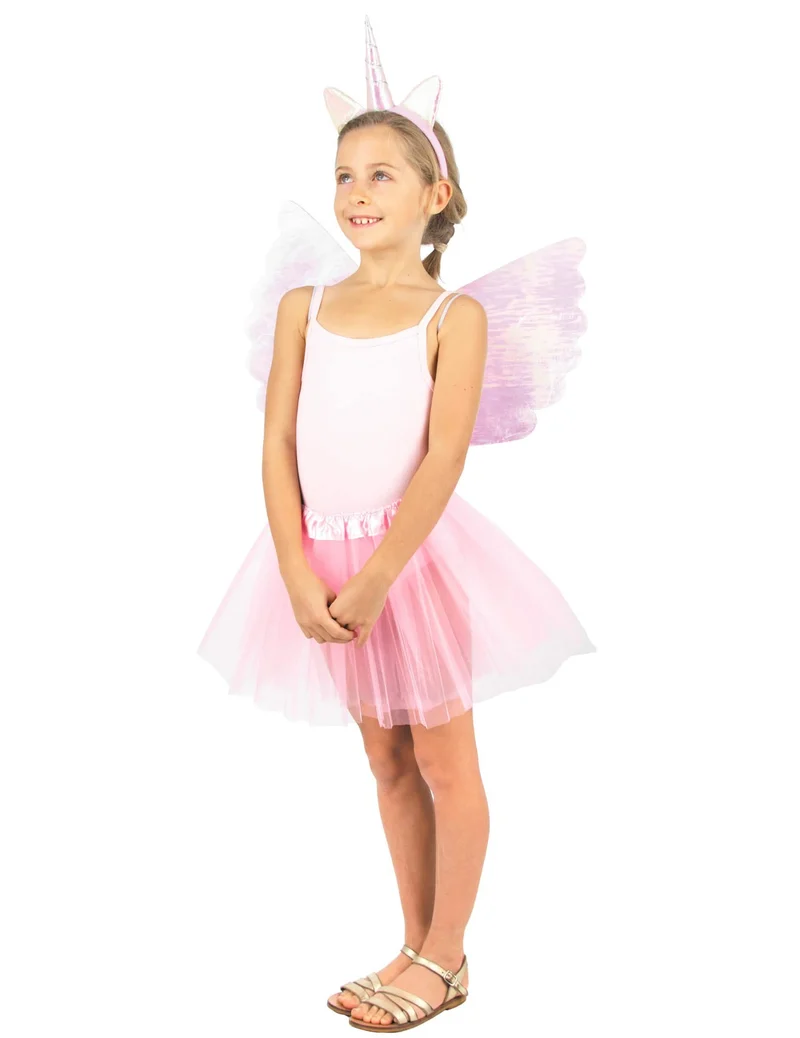 Einhorn-Kostüm-Set für Mädchen Fasching 2-teilig rosa