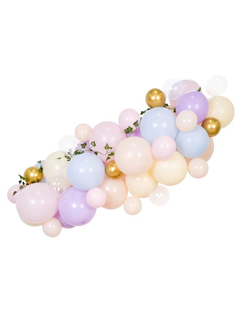 Berlingot Pastell Ballonbogen-Kit 45 Ballons mit Efeu