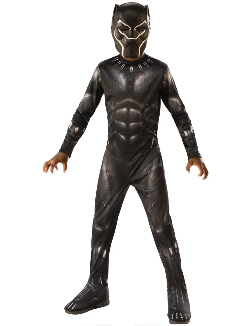 Black Panther™-Kinderkostüm Lizenz schwarz