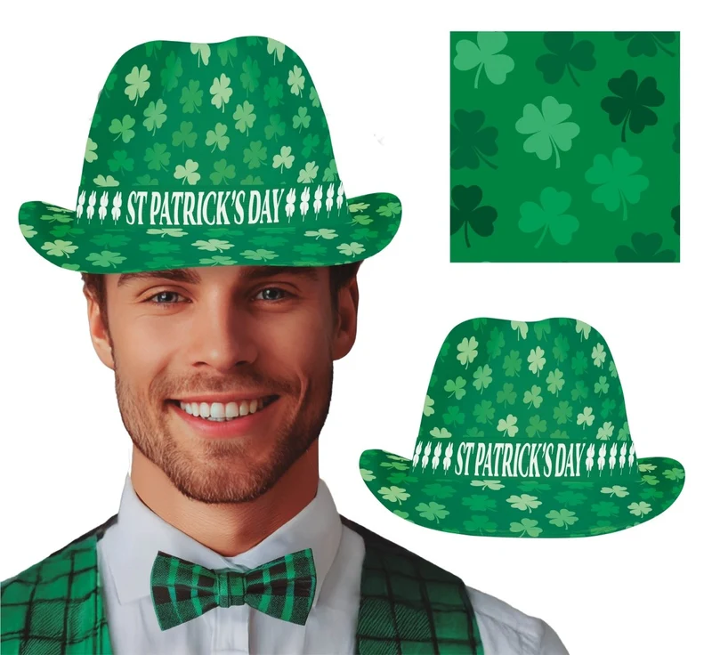 St. Patrick's Day Hut Grüne Kleeblätter