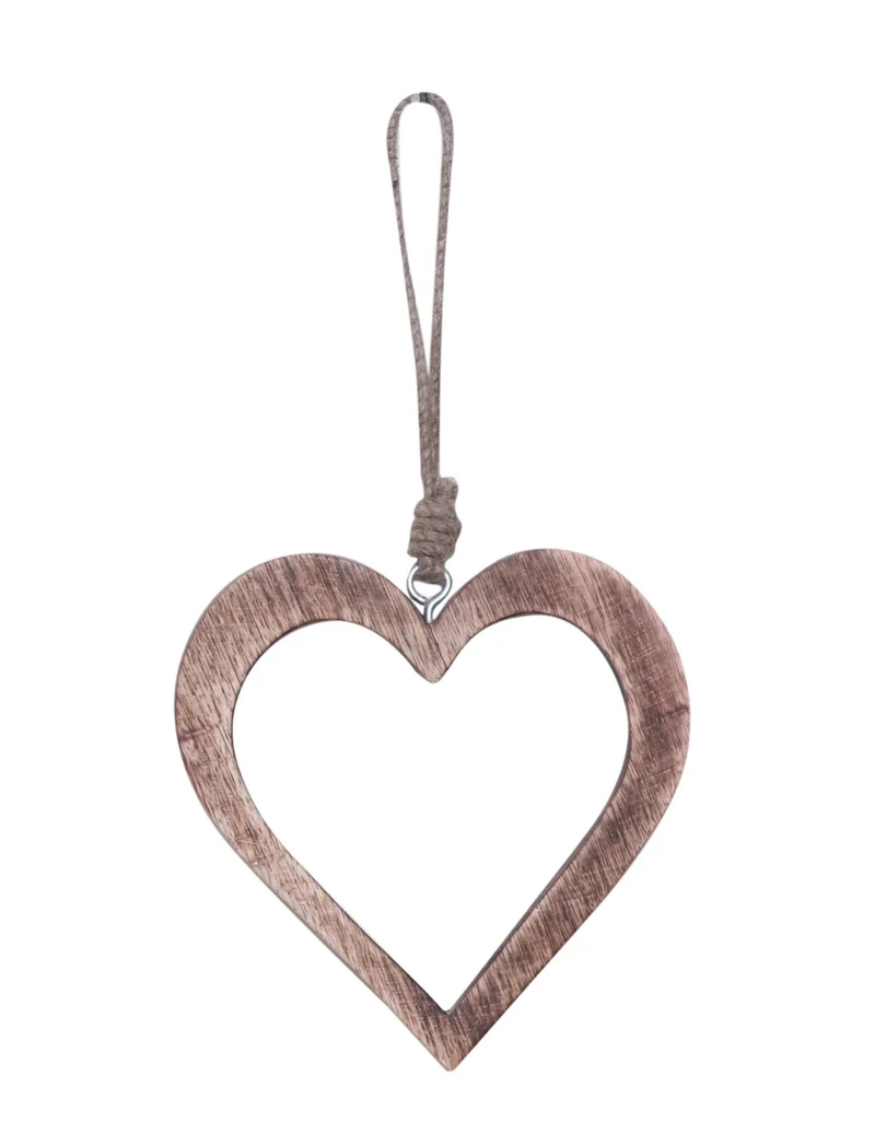 Suspension pour sapin cœur en bois 15 cm