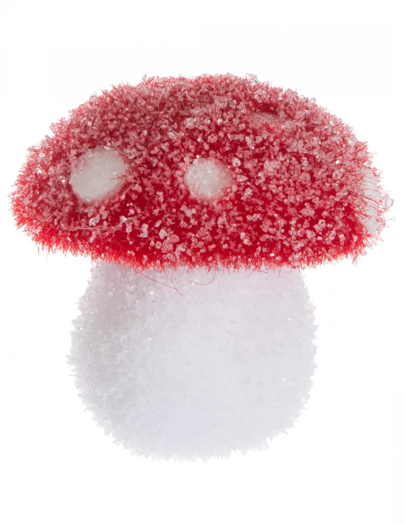 Pilz-Dekoration mit Punkten 8 cm rot und weiß