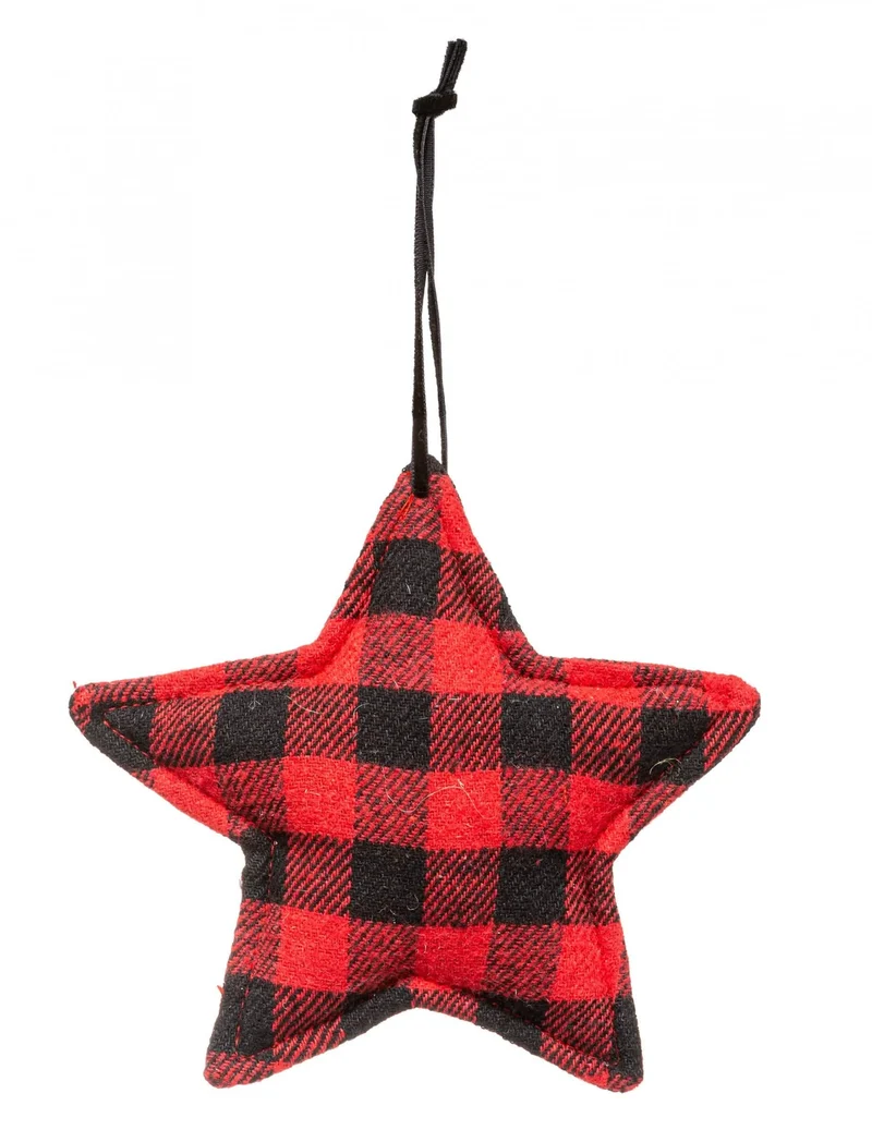 Tartan-Stern-Anhänger 15 cm aus Baumwolle