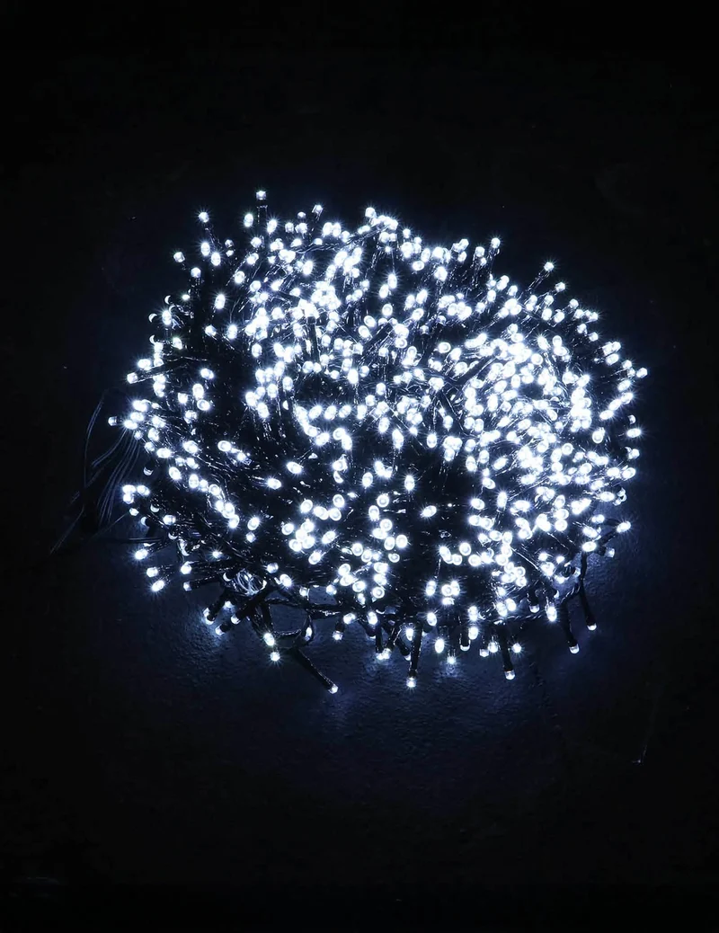 Kaltweiße Lichterkette 20 m 1000 Außen-LEDs