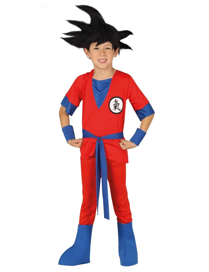 Manga-Kostüm Ninja-Verkleidung für Kinder Fasching rot-blau