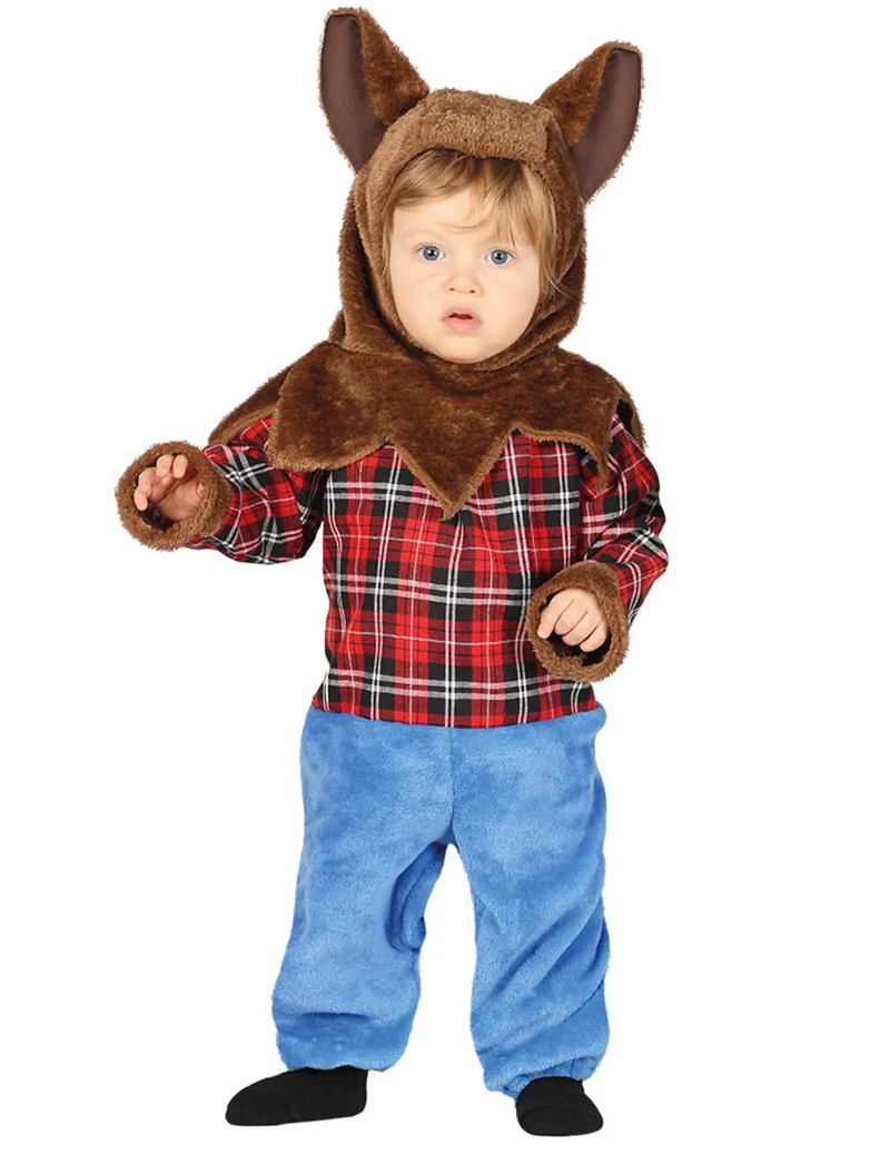 Werwolf-Babykostüm für Halloween Kleinkind-Kostüm blau-braun-rot