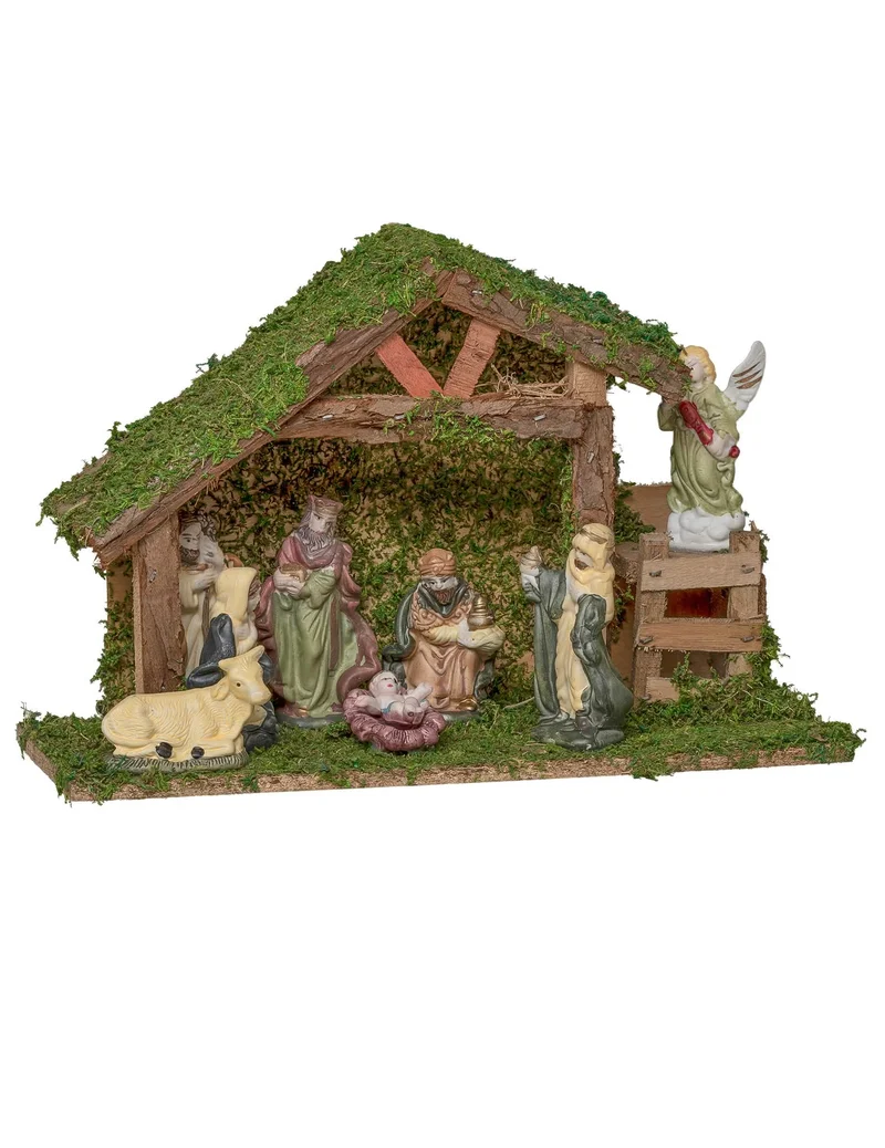 Natürliche Krippe 8 Krippenfiguren 20 cm