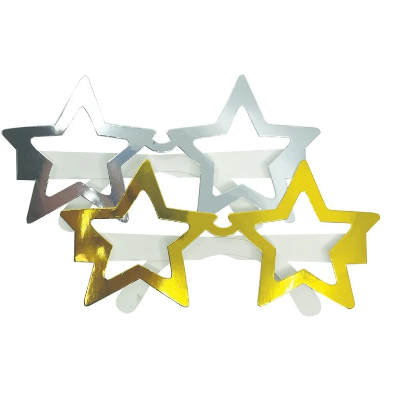 Gold Silber Gläser Sterne 4Stück