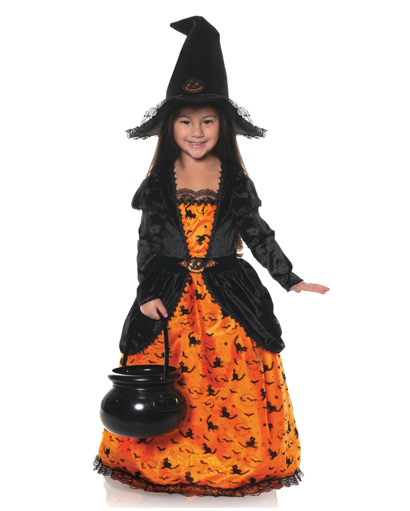 Pumpkin Hexe mit Hut Kinderkostüm
