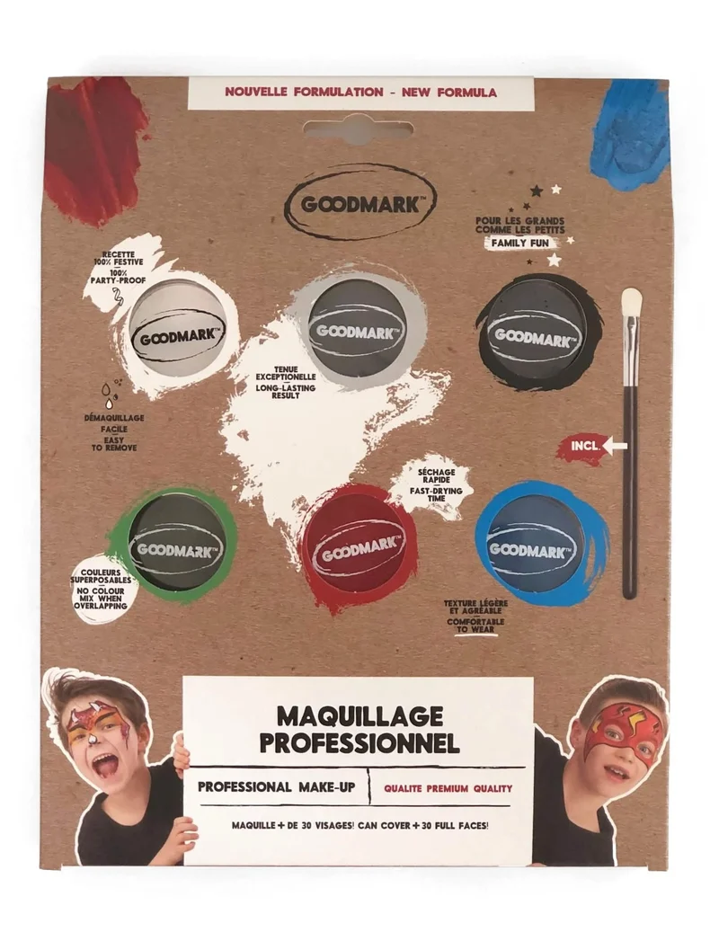 Professionelle Schminkpalette auf Wasserbasis für Kinder 6 x 4g
