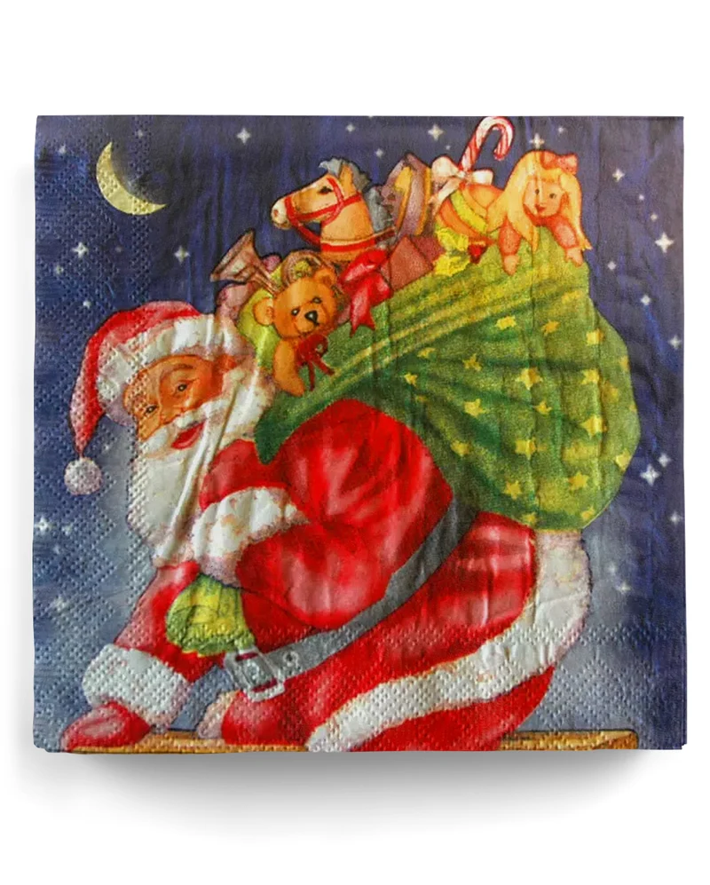 Weihnachtsservietten mit Nikolaus-Motiv