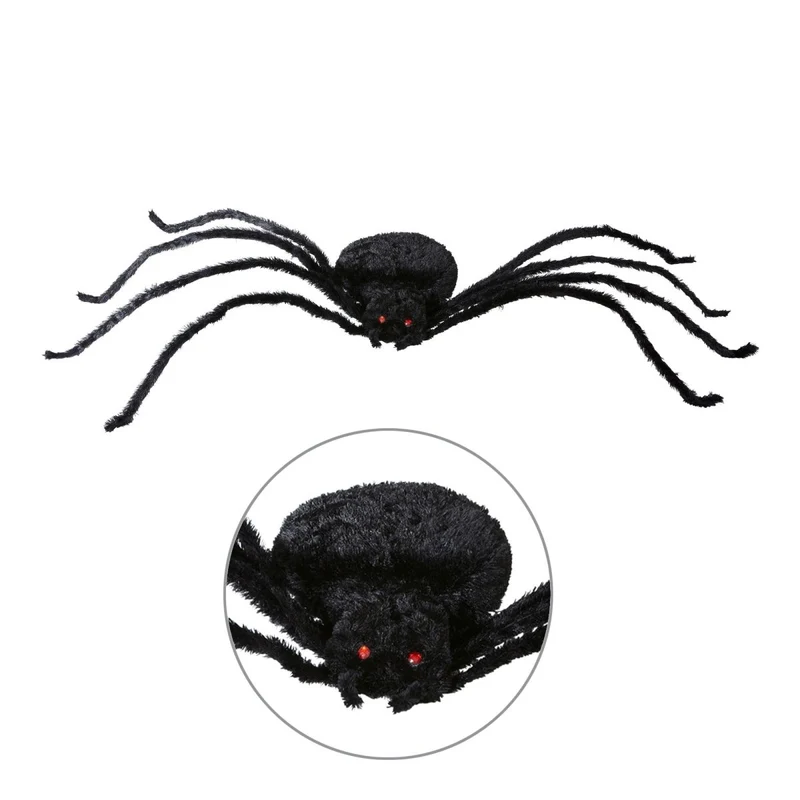 Halloween Fake Spinne Schwarz 2,2m