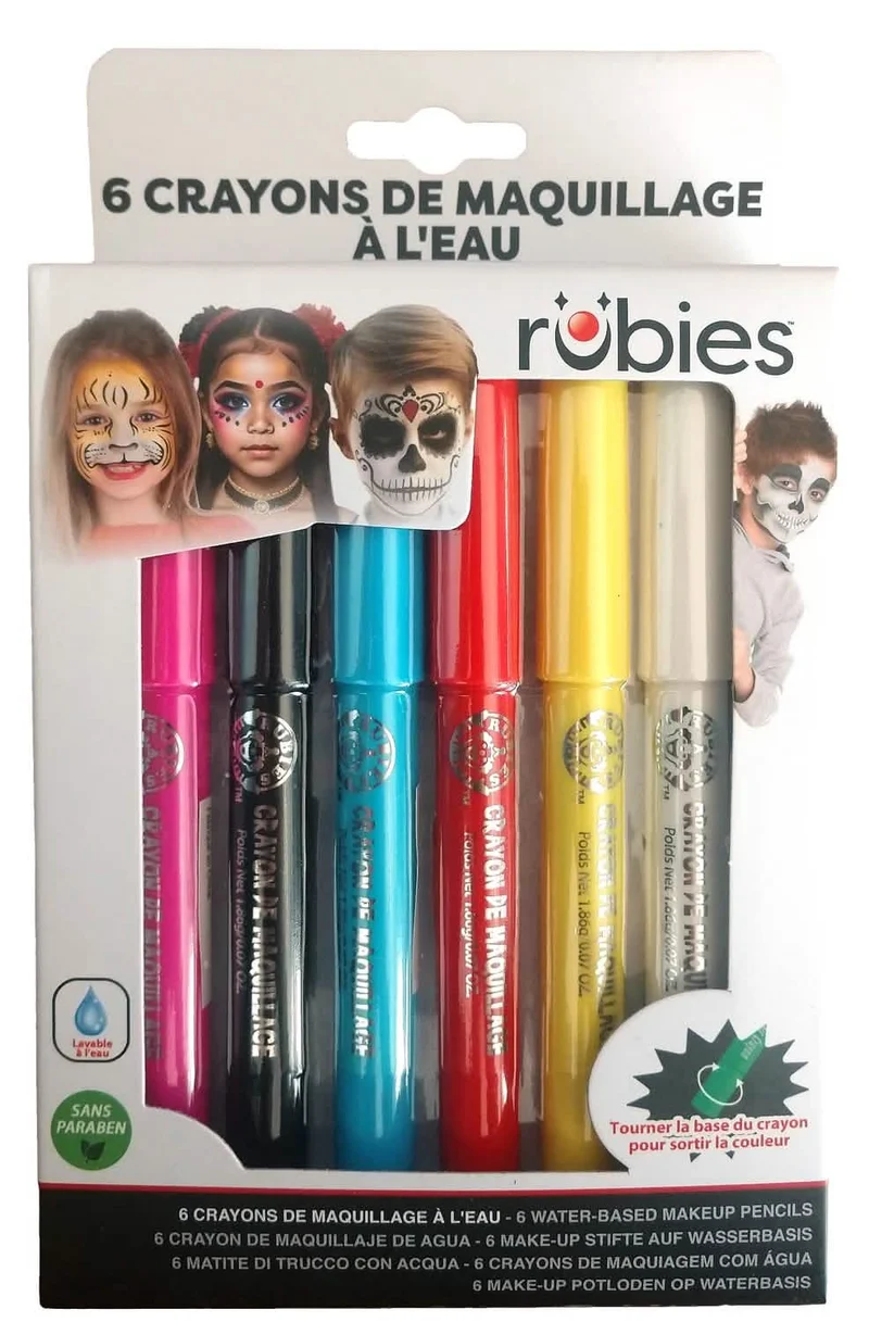 Make-up-Stifte Set auf Wasserbasis 6 Stück bunt
