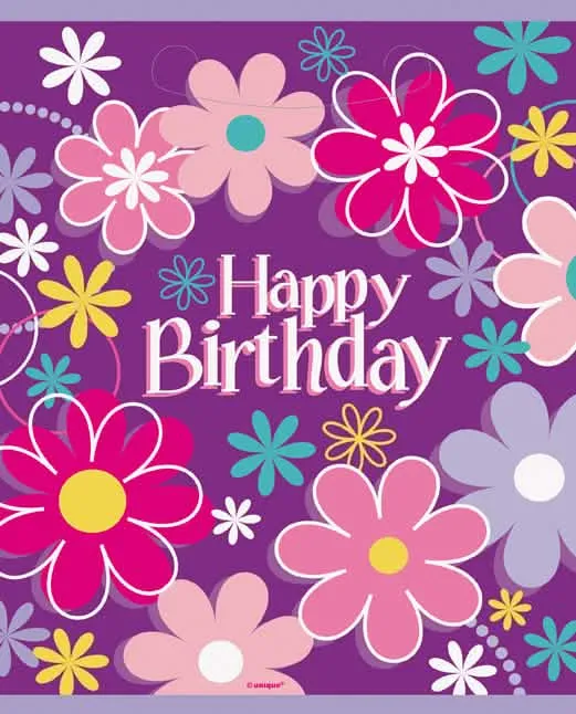 8 Happy Birthday Blumentüten 18 x 23 cm für Geschenke