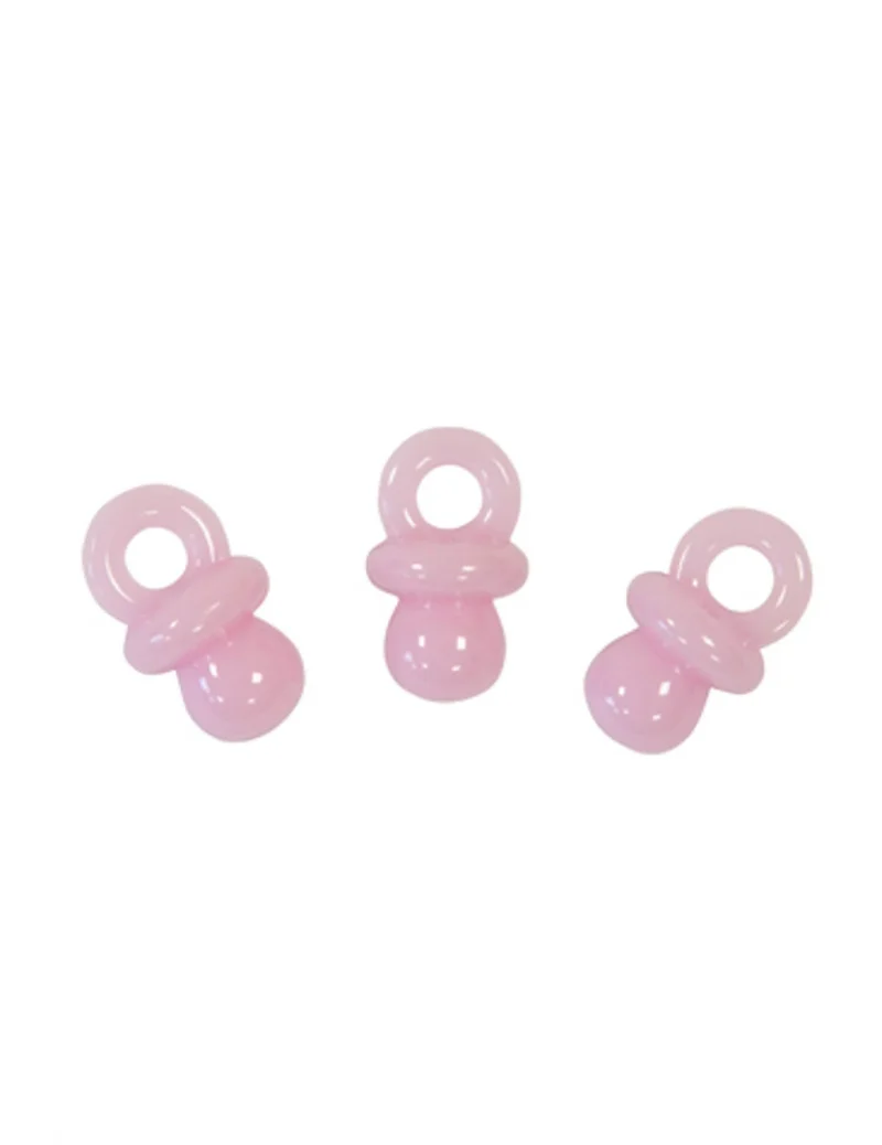 10 rosa Schnuller-Tischdekorationen, 2 cm, für Babyparty