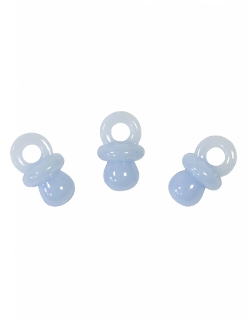 10 Tischdekorationen Schnuller Motiv Blau 2 cm für Taufe