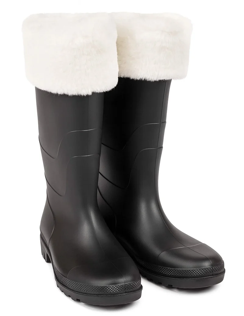 Hochwertige Weihnachtsmann-Stiefel mit Kunstfell