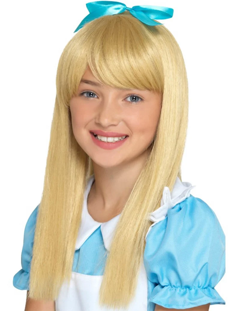 Prinzessinnen-Perücke für Mädchen Märchen blond-türkis