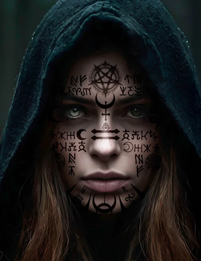 Satanische Gesichtstätowierungen