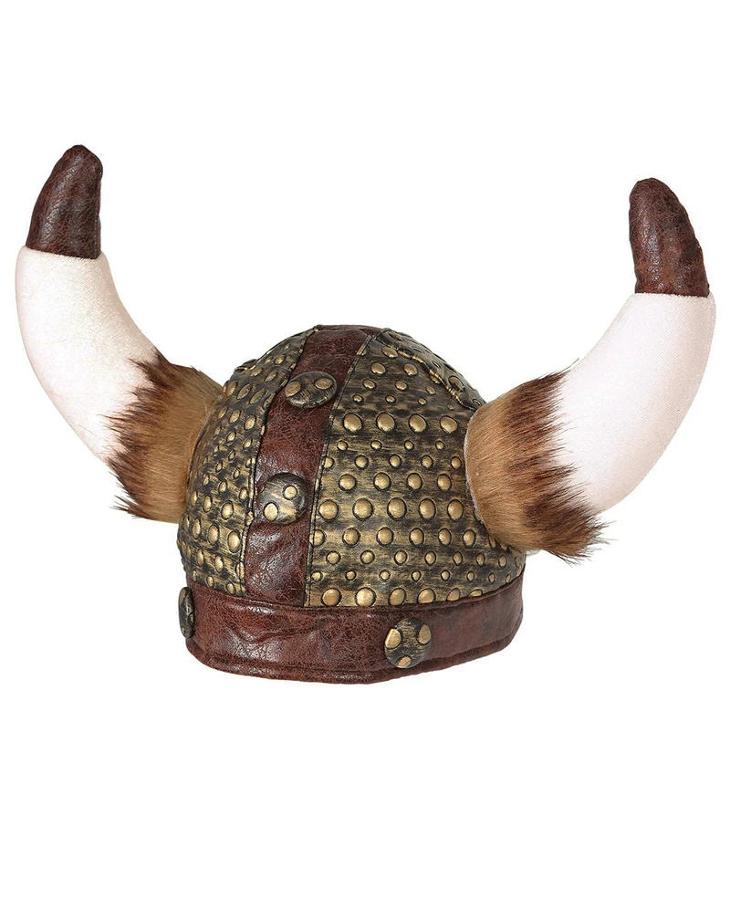 Faxe Wikinger Helm in Lederoptik mit Kunstfell