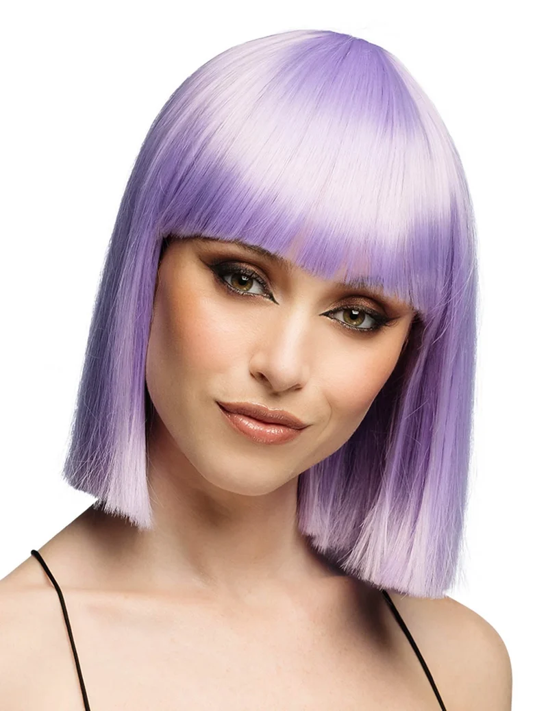 Luxus Bob-Perücke Pastell-Lila für Erwachsene