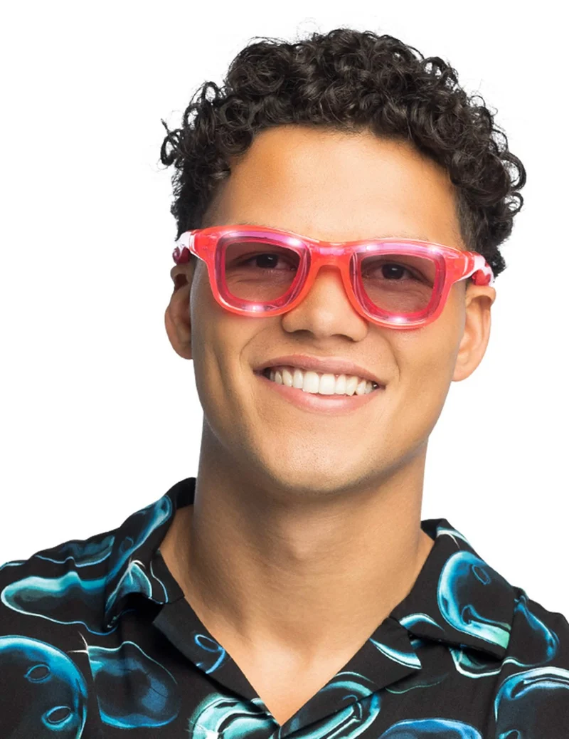 Rosa LED-Leuchtbrille