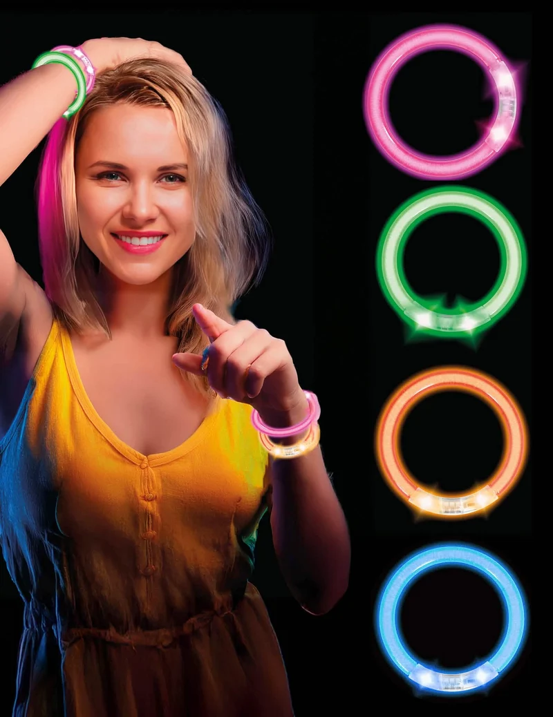 4 leuchtende LED-Armbänder