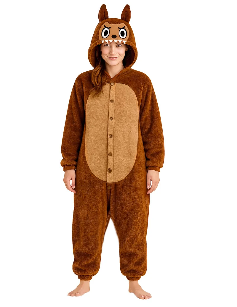 Braunes Monster Plüschkostüm für Damen