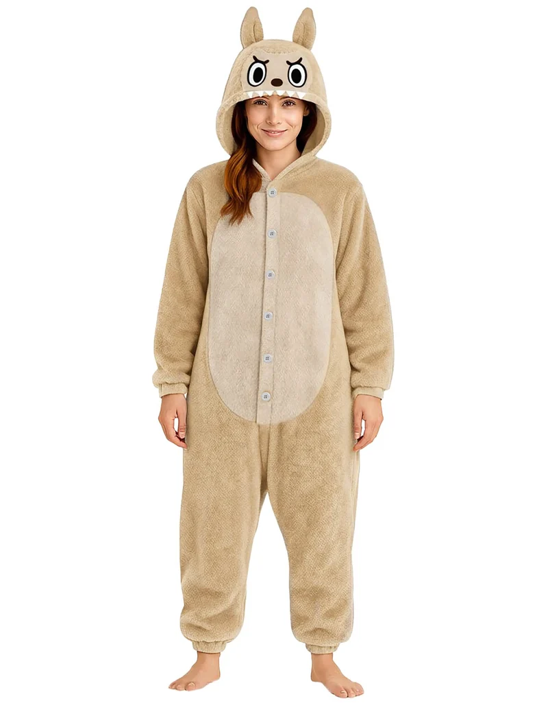 Monster-Plüschkostüm beige für Damen