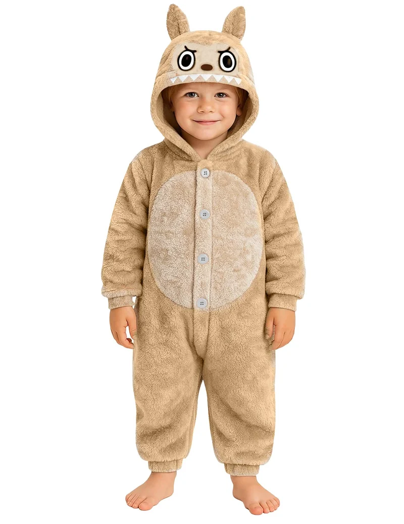 Plüsch-Monsterkostüm Beige für Kinder