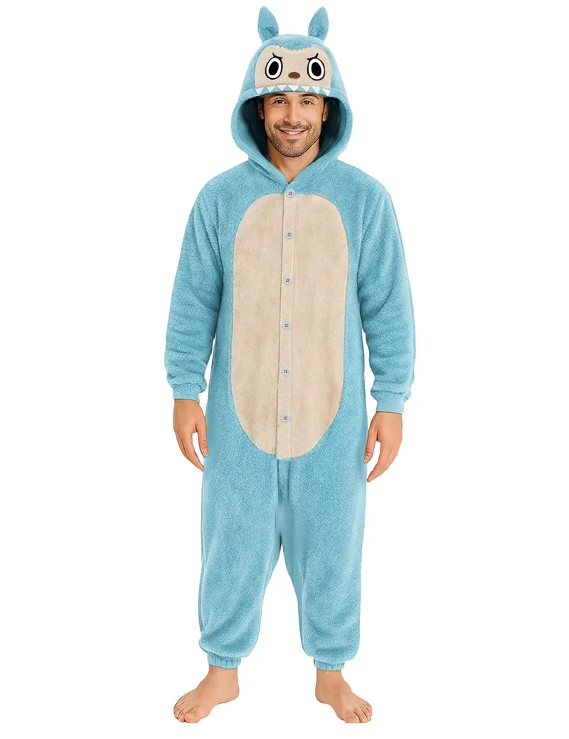 Monster-Plüschkostüm Blau für Herren