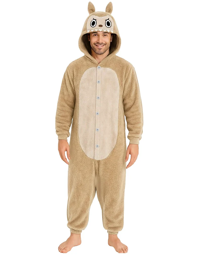 Plüsch-Monsterkostüm für Herren in Beige