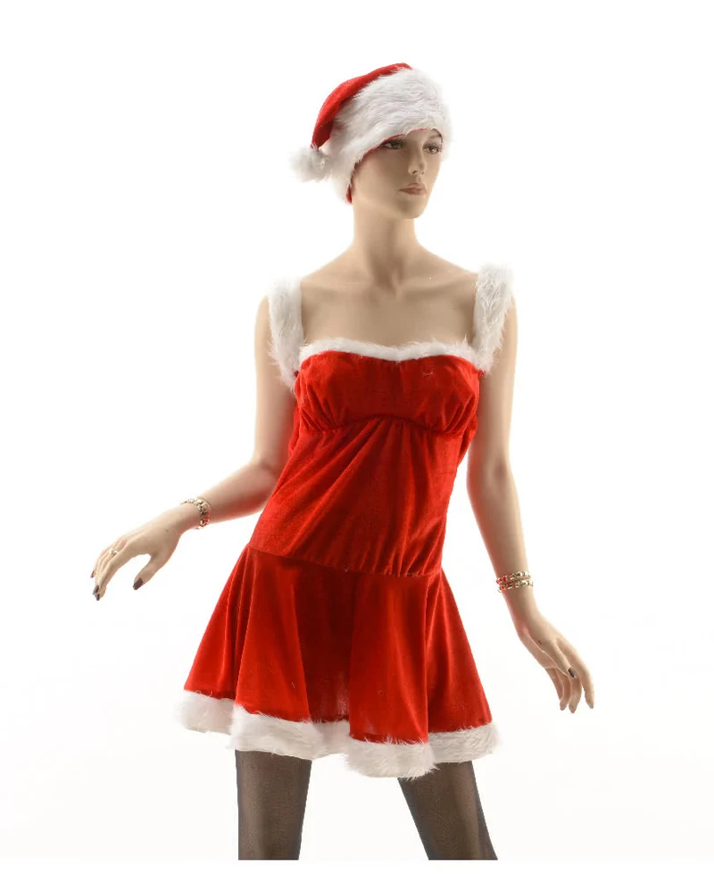 Sexy Weihnachtsfrau Kostüm mit Mütze
