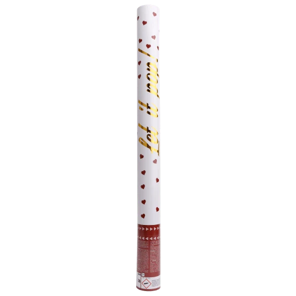 Herzen Konfettikanone Rot 60cm