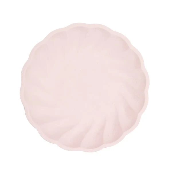 Hellrosa Teller Rund Wirbel Pastell 22,9cm 6Stk