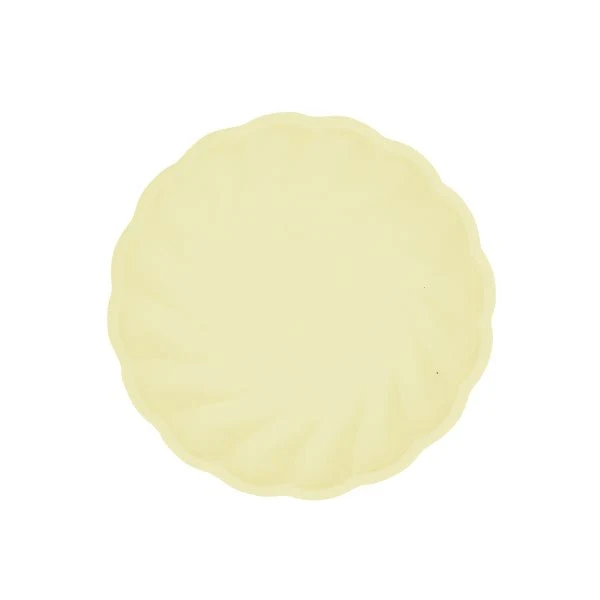 Gelbe Teller Rund Wirbel Pastell 18,8cm 6Stk