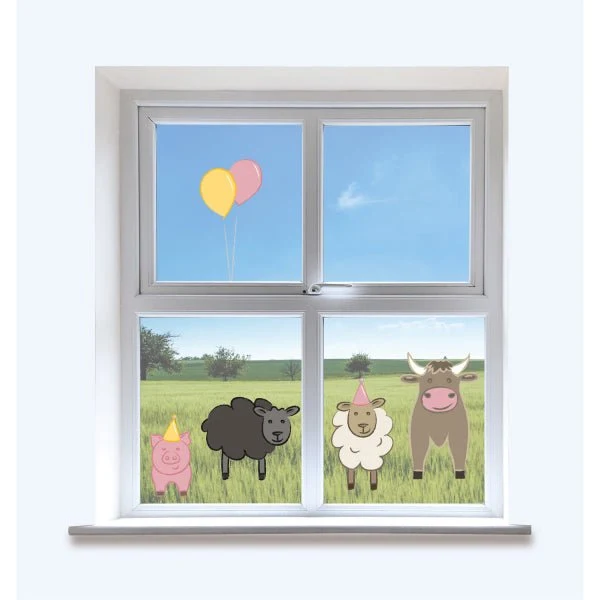 Bauernhof Fensteraufkleber 5 Stk