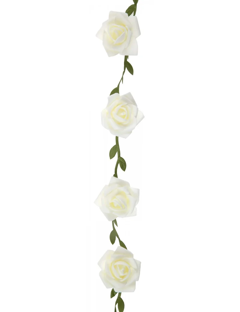 Weiße Rosengirlande 120 cm für Hochzeitsdekoration