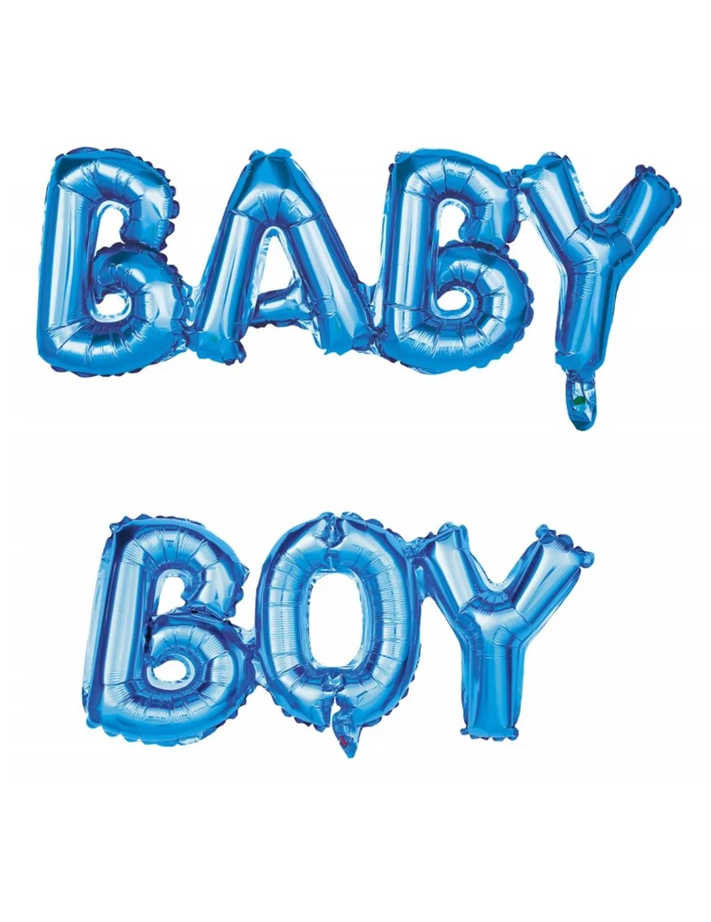 Buchstabenballons Baby Boy blau 118 x 24 cm für Babyparty