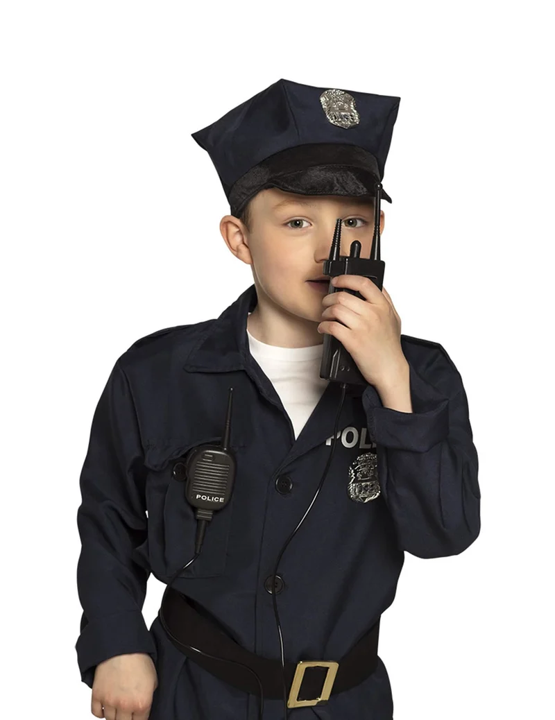 Polizisten-Walkie-Talkie Faschings-Zubehör für Kinder Spielzeug schwarz