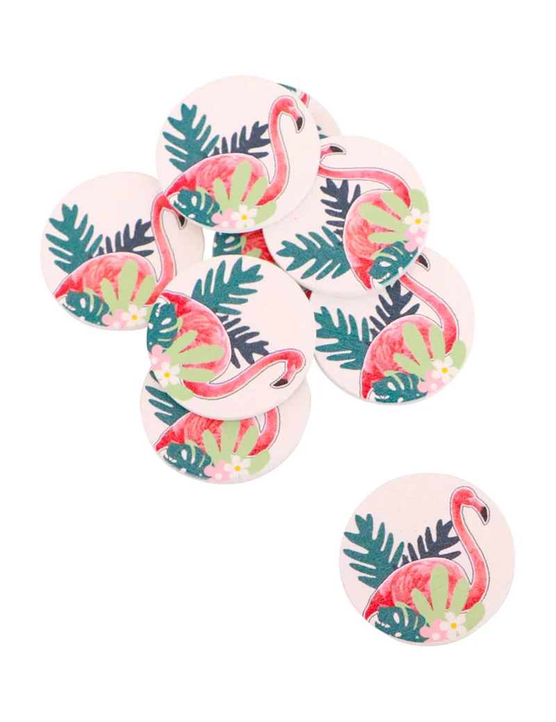 12 selbstklebende tropische Flamingo-Konfetti 2,8 cm für DIY und Tischdekoration
