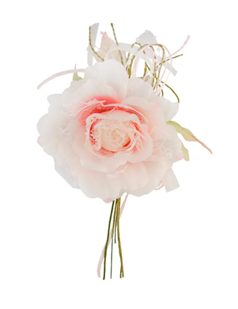 Rosa Blume Spitze und Perlen 11 x 20 cm für Hochzeit